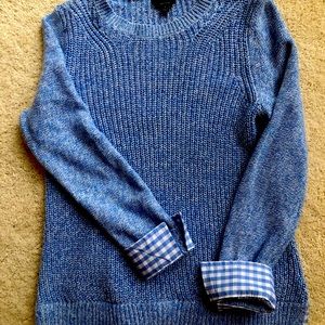 Talbots Adorable blue gingham sweater combo.